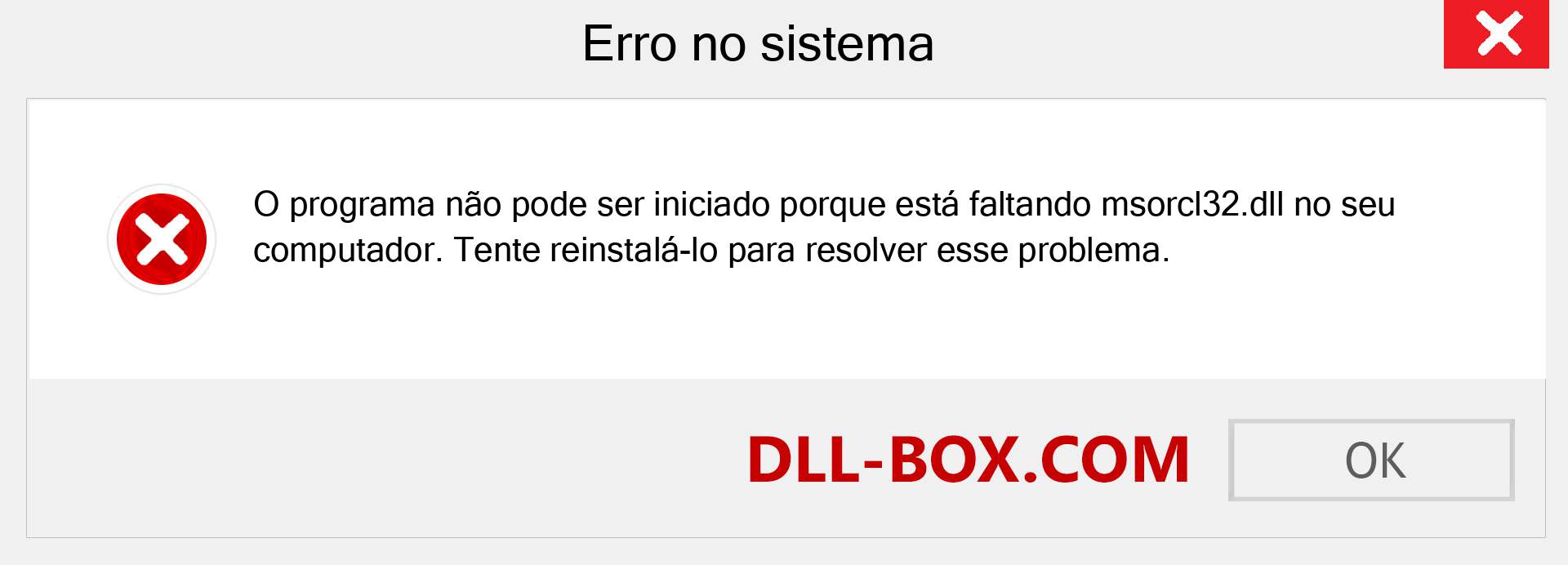 Arquivo msorcl32.dll ausente ?. Download para Windows 7, 8, 10 - Correção de erro ausente msorcl32 dll no Windows, fotos, imagens